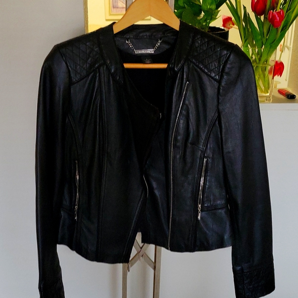 White House Black Market Black Leather Jacket